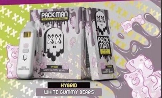 Packman White Gummy Bears Disposable