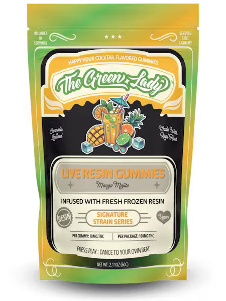 The Green Lady Gummies - Mango Mojito (Live Resin) - 100mg Edible