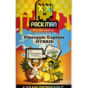 Pineapple Express Pack Man Liquid Diamonds D9 Live Resin Disposable 4G