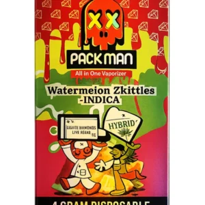 Watermelon Zkittlez Pack Man Liquid Diamonds D9 Live Resin Disposable 4G